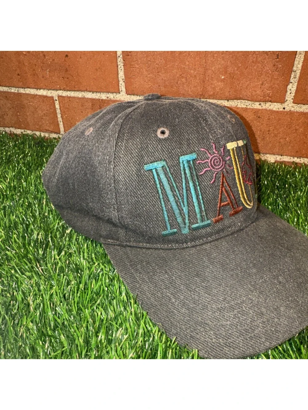VTG Hawaiian Headwear Maui SnapBack Black Denim Hat
